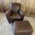 Vintage Genuine Brown Leather Club Lounge Chair and Ottoman 21 thumbnail