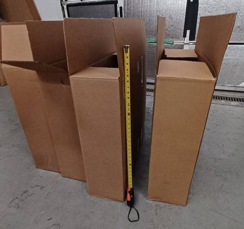 many sturdy boxes all 29"x9"x30" cardboard 1