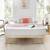 Solid Wood Platform QUEEN Bed Frame w/wooden slats, White Wash Finish 2 thumbnail
