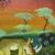 Vintage African Folk Art Painting on Canvas of Animals 10 thumbnail