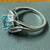 10K Solid White Gold Ring with Topaz and Diamonds 8 thumbnail