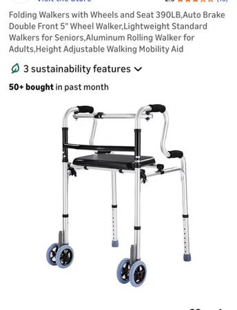 Nice New Walker w/Wheels & Seat!! 1