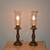 Two Solid Brass Lamps with Glass Globes 1 thumbnail