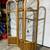 Solid Oak 3 Panel Leaded Glass Divider Screen With Arched Tops 2 thumbnail