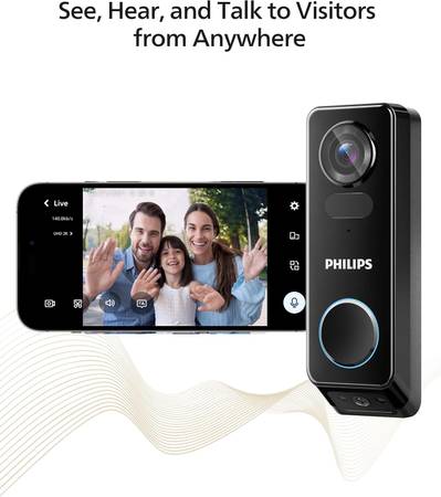 PHILIPS 2K Dual Camera Video Doorbell - NEW - Save $100+ (2285) 1