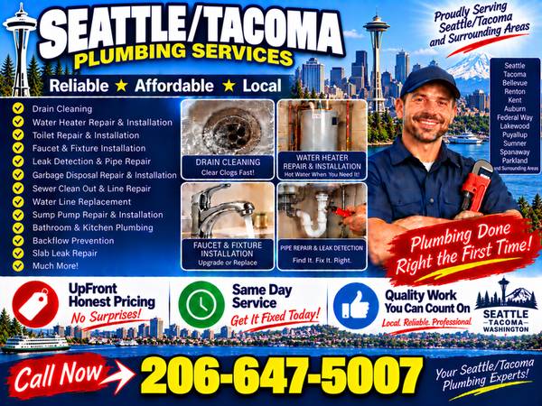 💥PLUMBING PROBLEMS-Clogged Drain-Leaking Pipe-Water Heater? PLUMBER 1