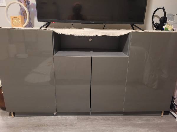 Grey highgloss Sideboard cabinet 1