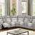 Grey two tone leather reclining sectional with center consoles- new 1 thumbnail