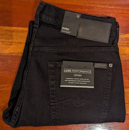 7 For All Mankind Jeans-Dark Black-Waist 32 (New) 1