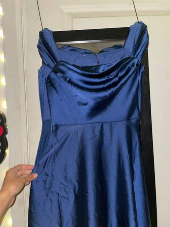 Fashion Nova Navy Blue Satin Gown - clothing & accessories - by owner -  apparel sale - craigslist
