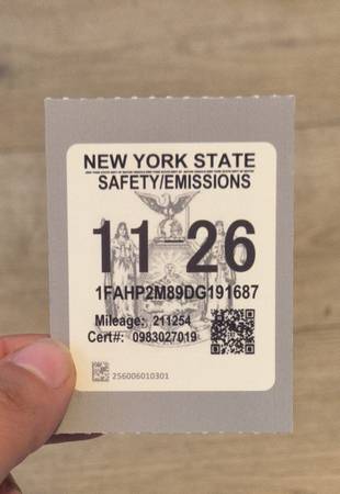 NY Inspection Sticker 1
