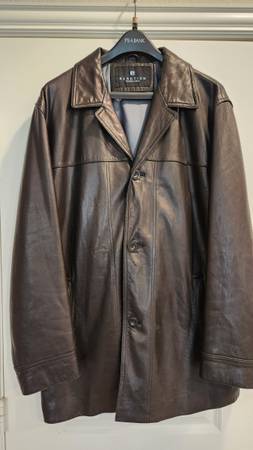 Kenneth Cole Reaction Men's Leather Coat-Large 1