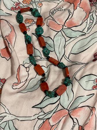 Turquoise and Coral Necklace 1
