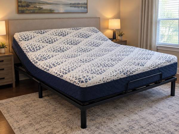 King Size Adjustable Bed Frame with Sealy Mattress 1