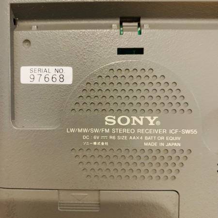 Sony ICF-SW55, a portable world band shortwave radio receiver