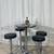 Sleek Black & Chrome Bar Table With Stools READ DESCRIPTION & SEE PICS 15 thumbnail