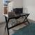 2 available - Crate & Barrel Spotlight Ebony X-Leg Solid Wood Desk 3 thumbnail