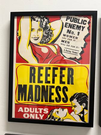 13”x17” framed retro WEED poster. 1