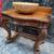 Powder Room Console Vanity in Carved Wood 1 thumbnail