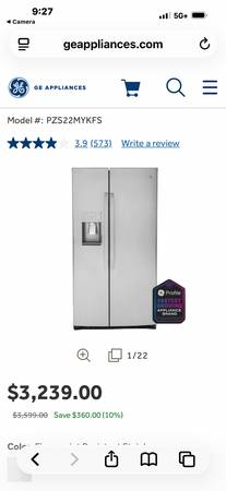 GE Profile counter depth refrigerator 1