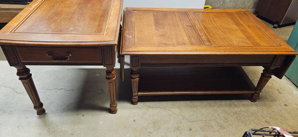Matching Solid Wood Coffee Table and End Table 1
