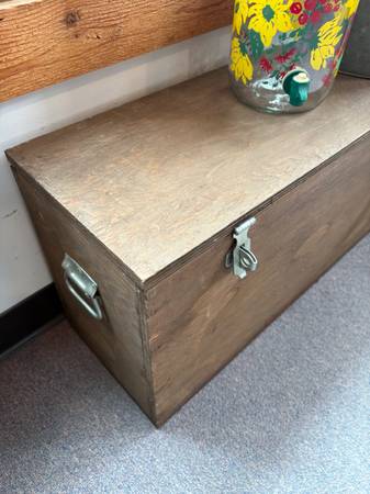 Wood Tool Utility Box with Hasps 1