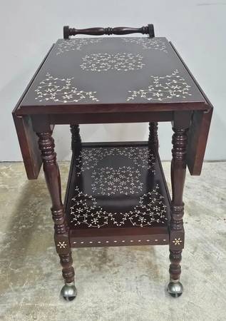 Hancrafted Handcrafted Drop Leaf Serving/tea cart 1