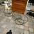 Vintage Milo Baughman style glass & brass swivel table B85 2 thumbnail