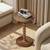 Round Side Table, Drink Table for Small Spaces, Modern Accent Nightstand with Ru 7 thumbnail