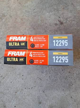 2 New Fram 12295 air filters(Subaru Ascent) 1