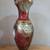 Vintage Czech Bohemian Ruby Red-Gold Glass Vase Floral * MAKE OFFER! 5 thumbnail