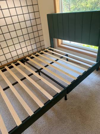 Queen Bed Frame & Headboard- Upholstered 1