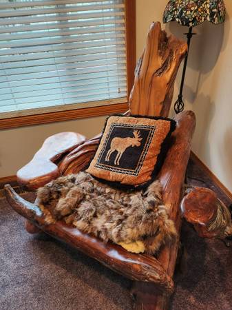 Custom vintage Redwood burl chair 1