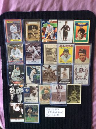 BABE RUTH baseball cards lot of (21) different, w/Ted Williams card! 1