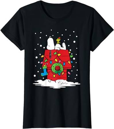 Peanuts Holiday Snoopy and Woodstock Stocking T-Shirt - Brand New, Med 1