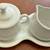 White Ceramic Sugar and Creamer Set with Tray 1 thumbnail