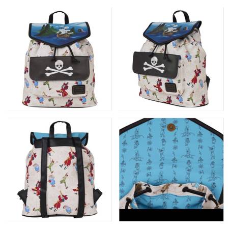 Loungefly Peter Pan Exclusive Captain Hook Drawstring Full  display picture 3