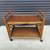 Vintage Rattan Rolling Cart with Wicker Top and Lower Shelf. 2 thumbnail