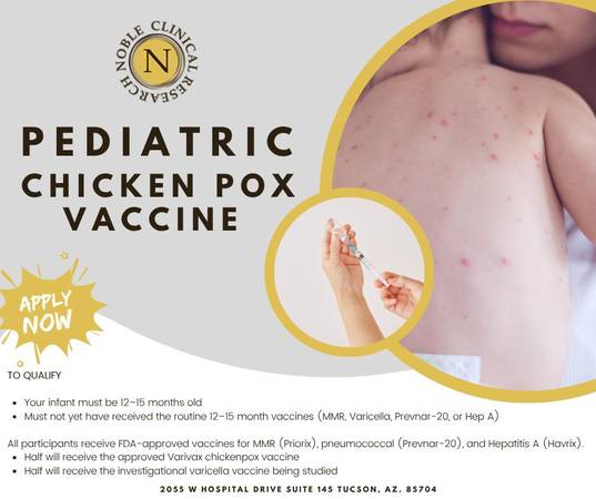 PAID for Participation -Investigational Varicella Vaccine 1