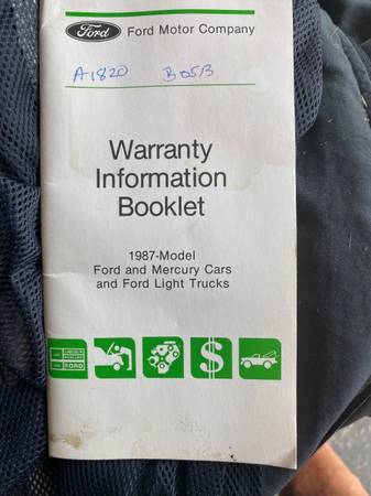 1987 mustang warranty book 1