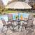 New 6 Piece All Weather Folding Dining Set, Small Outdoor Metal Table and Chairs 10 thumbnail