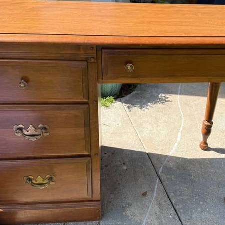 Solid Wood Writing Desk / Vanity with 4 Drawers 1