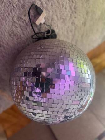 Large 20 inch disco (mirror ball) with working rotation motor! 1
