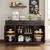 Kitchen Buffet Sideboard Storage Cabinet, Coffee Bar Cabinet, Brown 55"W Farmhou 3 thumbnail