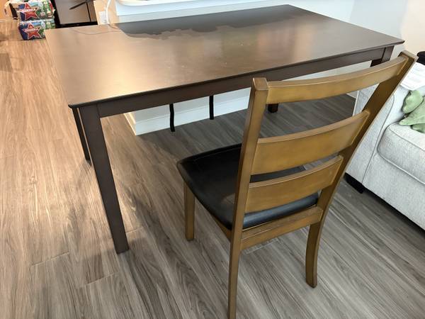 Solid Wood Dining Table + 4 Chairs 1