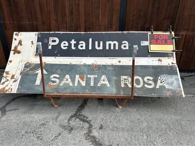 Santa Rosa and Petaluma signs 1950s retired 1