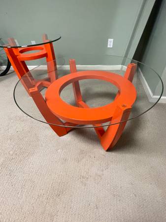 Retro glass top tables - $12563470457188099122