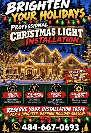 Christmas light installation 1