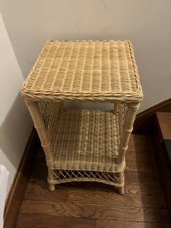 Wicker Side Table, Natural Wicker Small Ashley Style 1