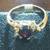 Oval Garnet and 2 diamond 14k Gold plated ring size 10 5 thumbnail